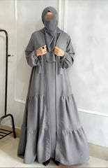 4-Pcs Turkish Upper Abaya Set (Upper, Inner, Staller, Belt, Saudi Niqab)
