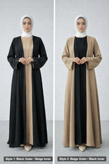 Duo Tone Luxe – 3 in 1 Coat Style Abaya's