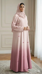DOUBLE TONE TIE & DIE + CUT DANA WORK ABAYA WITH STALLER SET