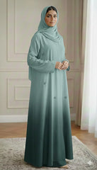 DOUBLE TONE TIE & DIE + CUT DANA WORK ABAYA WITH STALLER SET