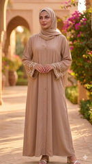 FRONT OPEN SLEEVES & FRONT CUT DANA CUFF ABAYA SET