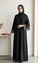 HANDWORK MEXI CUT DANA EMBELLISHED WITH STALLER ABAYA SET