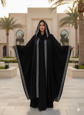 4-Pcs Haleema Abaya Set ( Premium Stones Work )