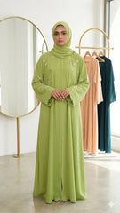 HALF BODY EMBROIDERY LUXE SLEEVES ABAYA WITH STALLER SET