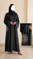 LUXURY EMBROIDERED POCKET ABAYA WITH STALLER