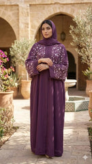 LUXURY EMBROIDERY BEGGY ABAYA WITH STALLER SET