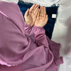 PLAIN Namaz Chadar with sleeves and Naqab-COFFEE-PINK