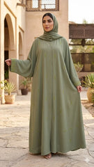 PREMIUM MIST WORK CUT DANA ABAYA WITH STALLER SET