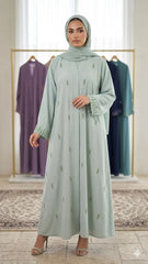 PREMIUM MIST WORK CUT DANA ABAYA WITH STALLER SET