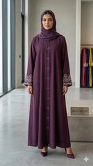 SEEQUENCE LUXE SLEEVES EMBROIDERY ABAYA WITH STALLER SET