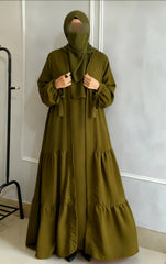 4-Pcs Turkish Upper Abaya Set (Upper, Inner, Staller, Belt, Saudi Niqab)