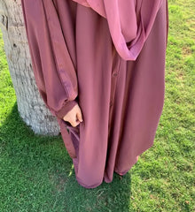 Tie Sleeves Romantic-Front Open Abaya