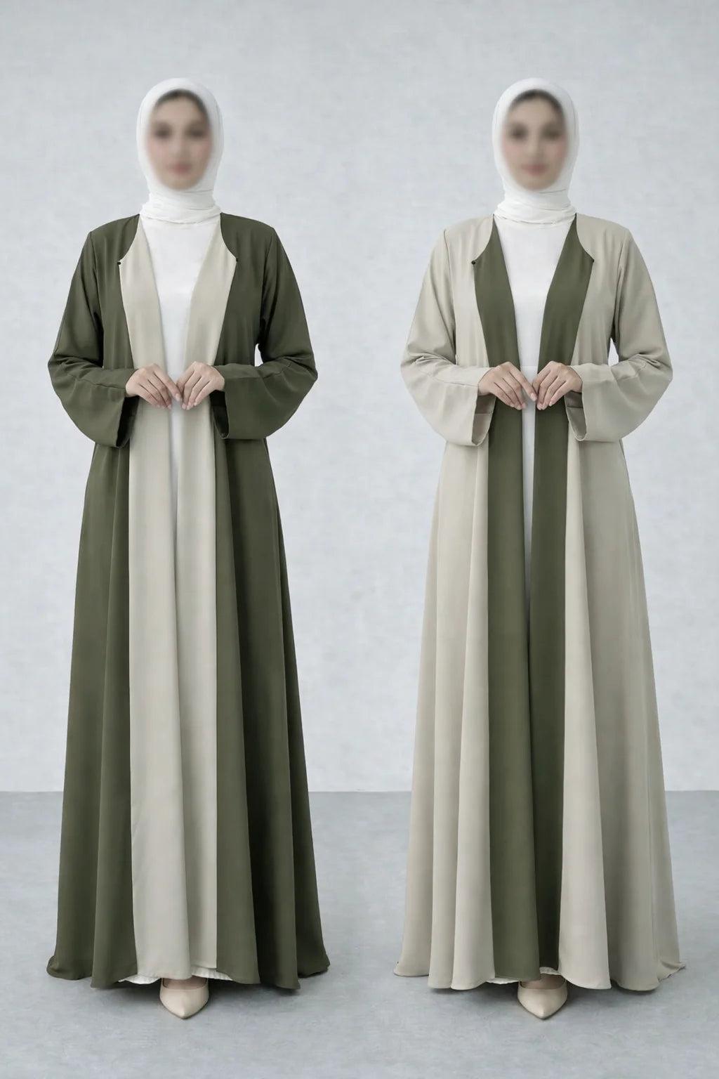 Duo Tone Luxe – 3 in 1 Coat Style Abaya's