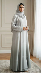 DOUBLE TONE TIE & DIE + CUT DANA WORK ABAYA WITH STALLER SET
