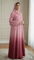 DOUBLE TONE TIE & DIE + CUT DANA WORK ABAYA WITH STALLER SET