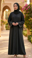 FRONT OPEN SLEEVES & FRONT CUT DANA CUFF ABAYA SET