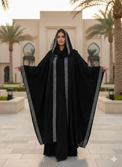 4-Pcs Haleema Abaya Set ( Premium Stones Work )