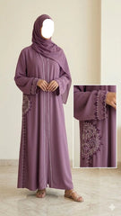 LUXURY EMBROIDERED POCKET ABAYA WITH STALLER