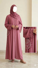 LUXURY EMBROIDERED POCKET ABAYA WITH STALLER