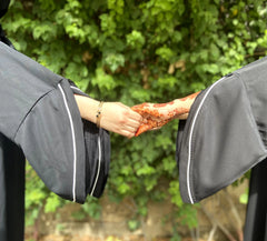 Noor-e-Nida Black Shine Buttoned A-Line Abaya | Rich Nida Fabric – Modest Formal Look Abaya