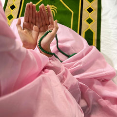 PLAIN Namaz Chadar with sleeves and Naqab-LIGHT-PINK
