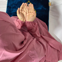 PLAIN Namaz Chadar with sleeves and Naqab-T-PINK