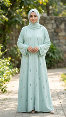 PREMIUM MIST WORK CUT DANA ABAYA WITH STALLER SET