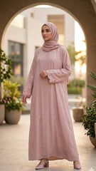 PREMIUM U.A.E STYLE + EMROIDERY LEASER WORK SLEEVES ABAYA SET