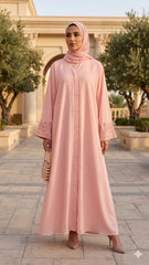 SEEQUENCE LUXE SLEEVES EMBROIDERY ABAYA WITH STALLER SET