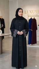 SEEQUENCE LUXE SLEEVES EMBROIDERY ABAYA WITH STALLER SET