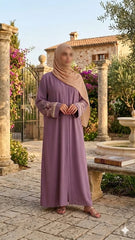 Thread Work Premium Sleeves Embroidery Abaya With Staller Set