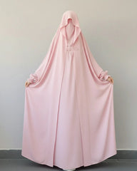 SAUDI JILBAB Complete Coverage Abaya  ( Soft Baby Pink )