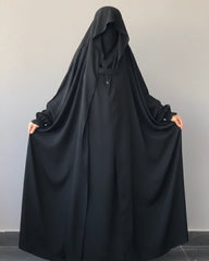 SAUDI JILBAB Complete Coverage Abaya  ( Black )